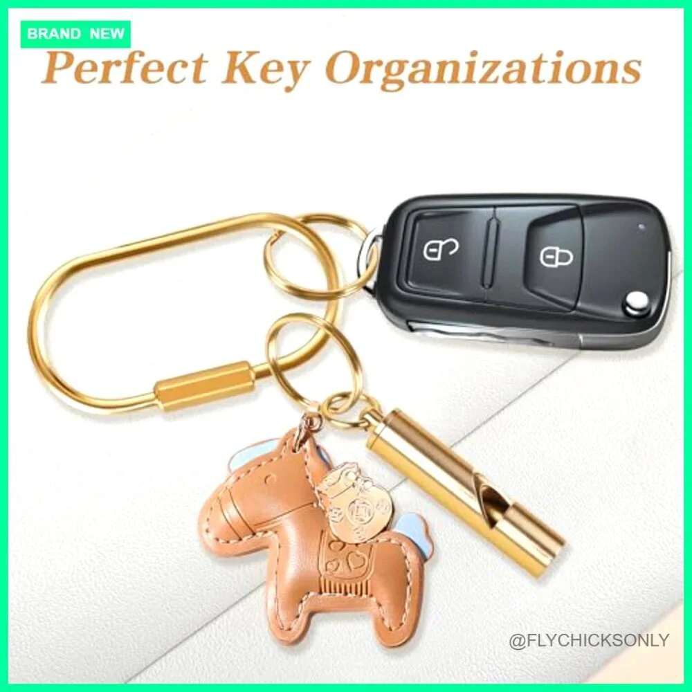 Brass Key Ring Organizer Set with Secure Screw Locking, 16 Pieces